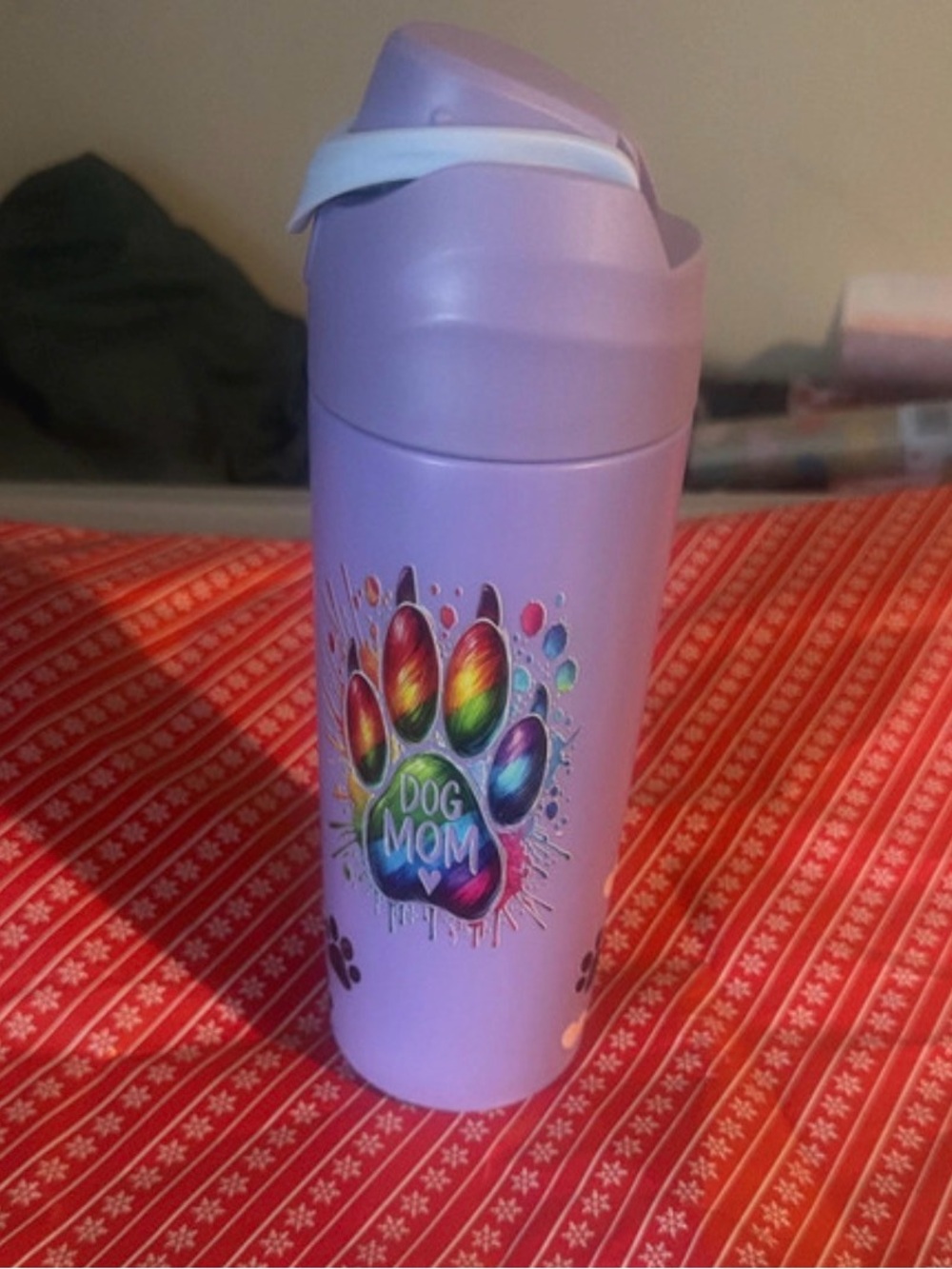 Purple Dog Mom Travel Water Bottle - Small Pets